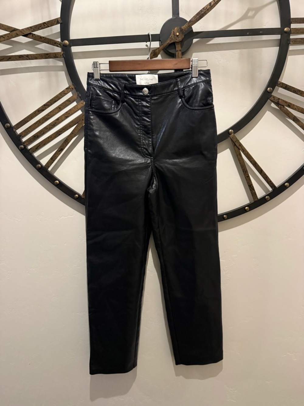 Wilfred Melina Black Faux Leather‎ High-Rise Jeans - Picture 2 of 4
